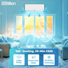 Billion 2026 Model 0.95 Ton 3 Star Split Inverter 5-in-1 Convertible with Turbo Cool Technology AC (103IPG26WBN, White)-3