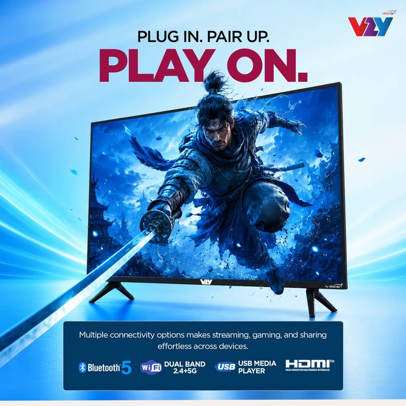 VZY by DishTV with DTH & OTT Subscription 109 cm (43 inch) Full HD LED Smart Google TV 2026 Edition with 1-Year Premium Bundled Content (200+DTH (A43FDLG5X))-4
