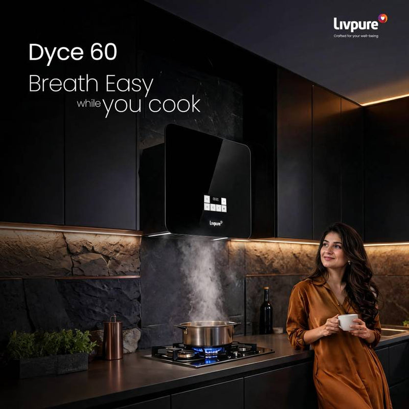 Livpure LIV-DYCE-BLDC-60 1650 CMH 60 cm Ductless Powerful Suction BLDC Motor 5 Stage Activated Carbon Filter Touch & Gesture Control Low Noise Wall-2