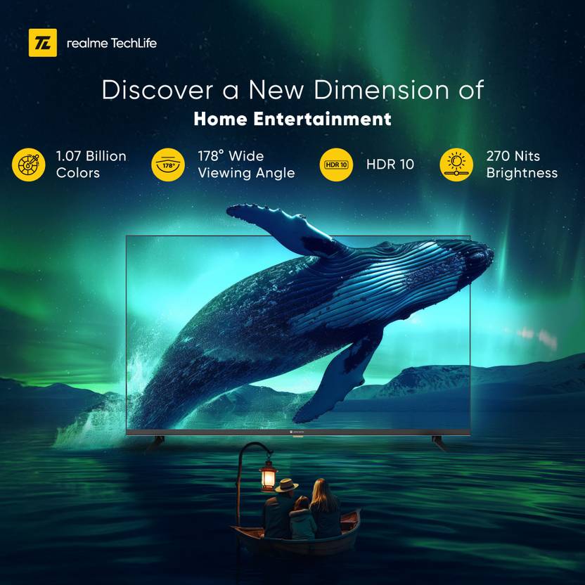 Realme TechLife 108 cm (43 inch) QLED Ultra HD (4K) Smart Google TV 2026 Edition (43UHDGQRDDRQ)-4