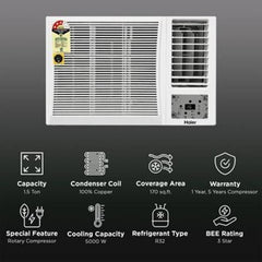 Haier 1.5 Ton 5 Star Inverter Window AC (2026 Model, Copper Condenser, Micro Anti Bacterial Filter, HWA18-W3NB-PI)-6