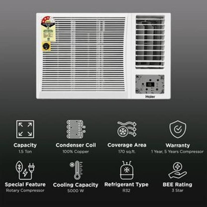Haier 1.5 Ton 5 Star Inverter Window AC (2026 Model, Copper Condenser, Micro Anti Bacterial Filter, HWA18-W3NB-PI)-6
