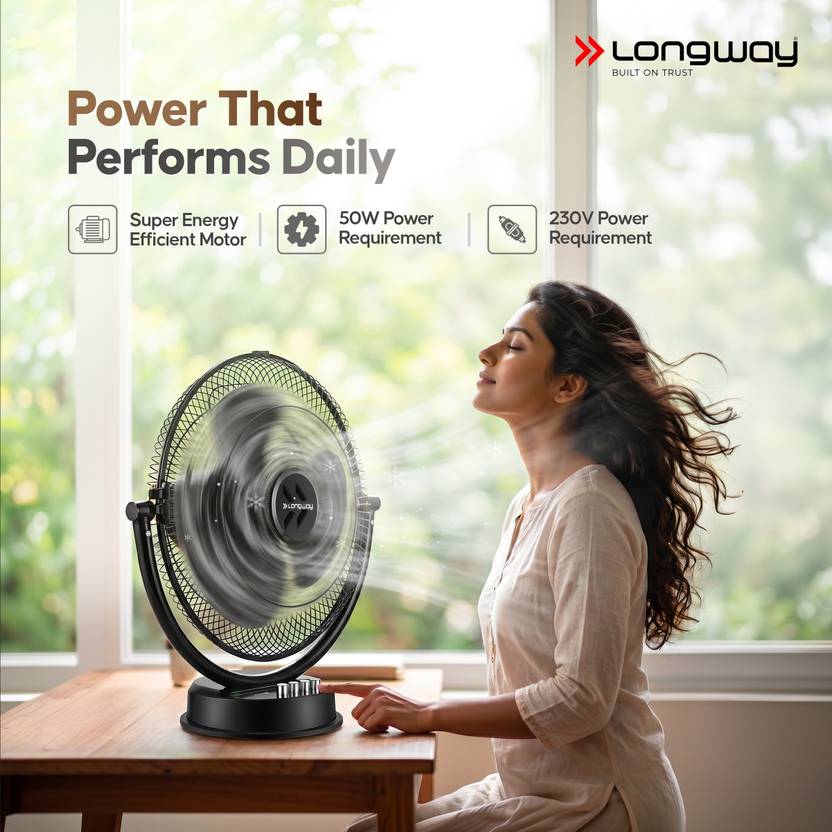 Longway Speedy Ultra High Speed 300 mm Table Fan-4