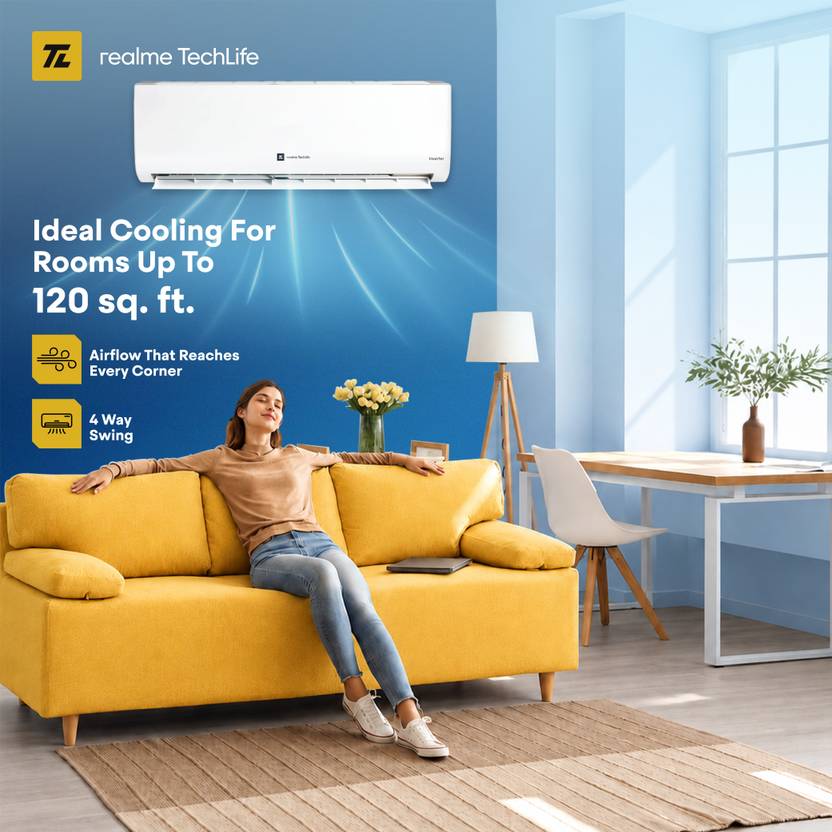 Realme TechLife 2026 Model 1.5 Ton 3 Star Split Inverter AC (153IPG26WRMS, White)-4