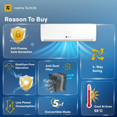 Realme TechLife 2026 Model 1.5 Ton 3 Star Split Inverter AC (153IPG26WRMS, White)-3