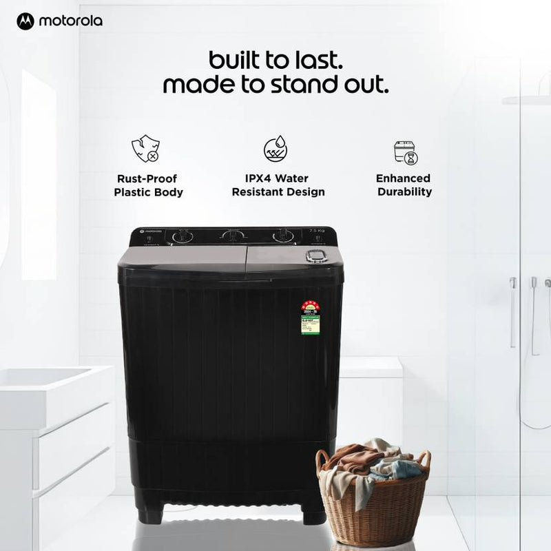 Motorola 7.5 kg with Turbo Air Dry and Magic Filter Semi Automatic Top Load Washing Machine Black (MTSA755NNNDG)-4