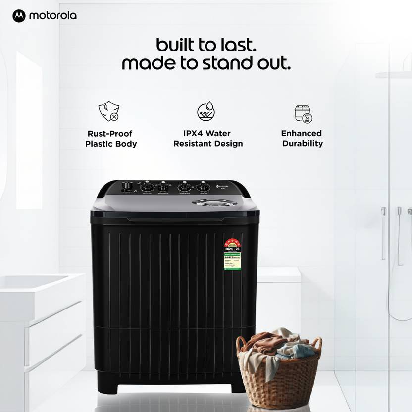 Motorola 8.5 kg with Turbo Air Dry and Hard Water Wash Semi Automatic Top Load Washing Machine Black (MTSA855NNNHBL)-4