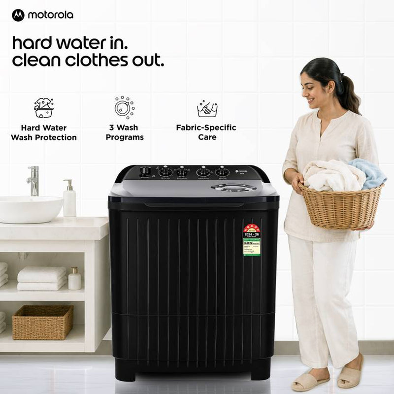 Motorola 8.5 kg with Turbo Air Dry and Hard Water Wash Semi Automatic Top Load Washing Machine Black (MTSA855NNNHBL)-2