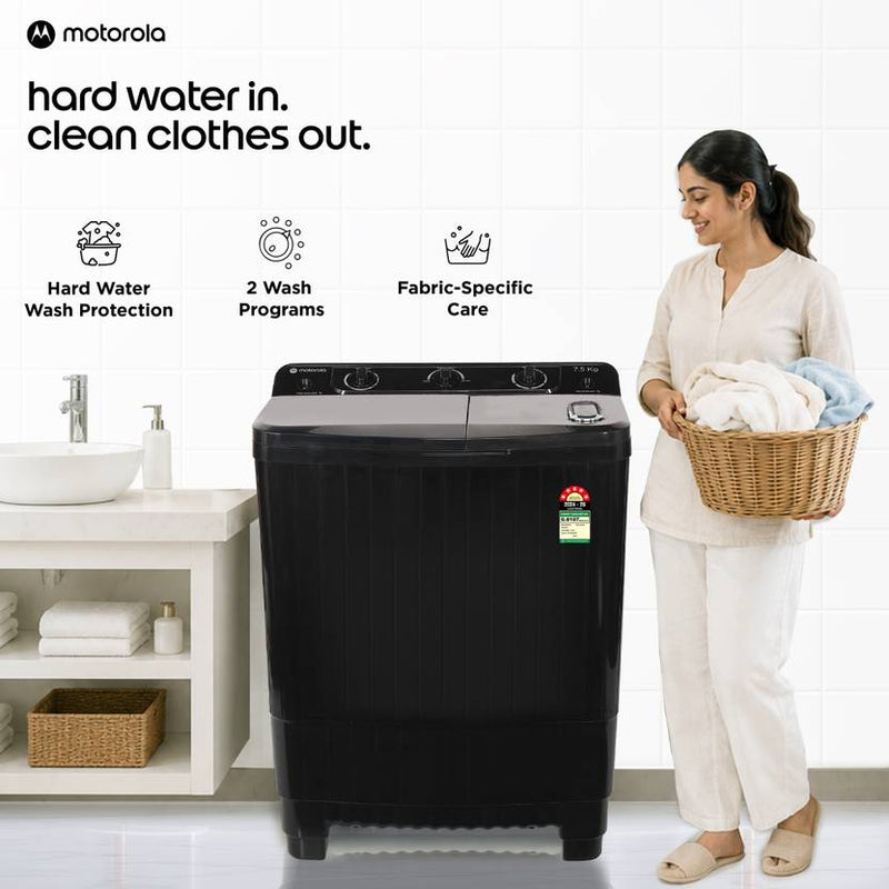 Motorola 7.5 kg with Turbo Air Dry and Magic Filter Semi Automatic Top Load Washing Machine Black (MTSA755NNNDG)-2