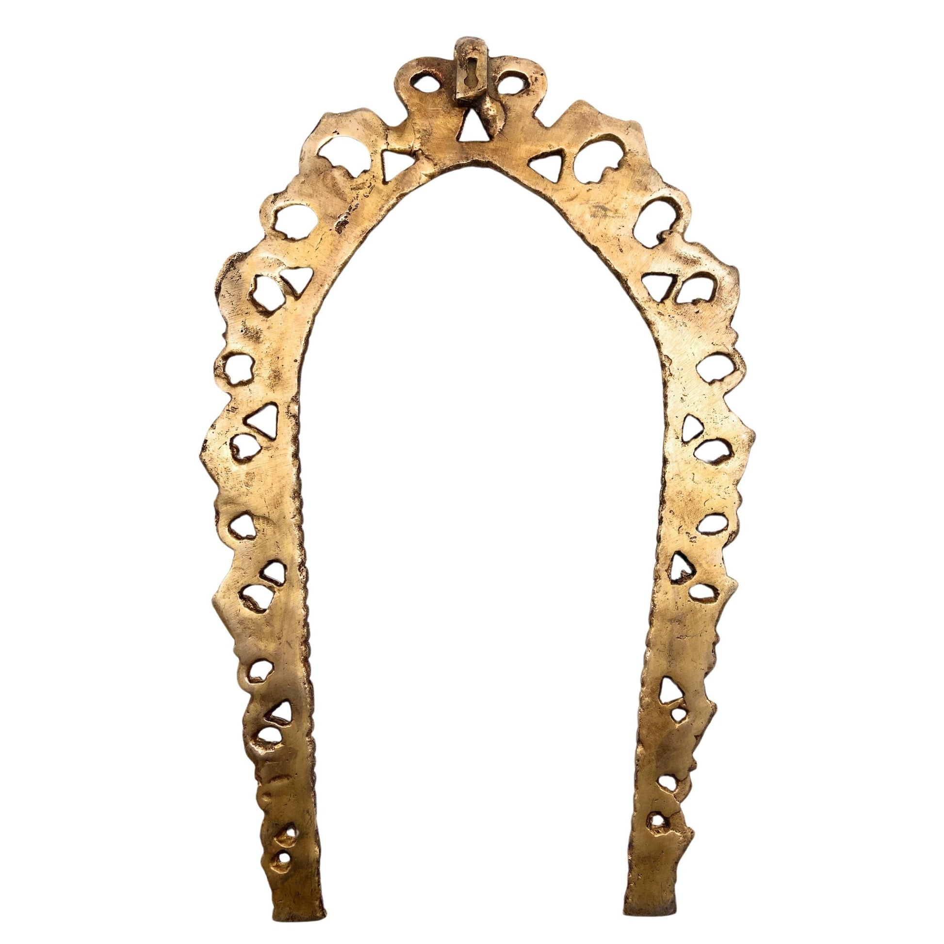 Handcrafted Brass Prabhavali Arch Frame | Prabhavalli Prabhamandala Tiruvasi Thiruvasi Backplate for Deity Idol, Pooja Room & Temple Decor,Gold, 14 Inch, 1 Piece