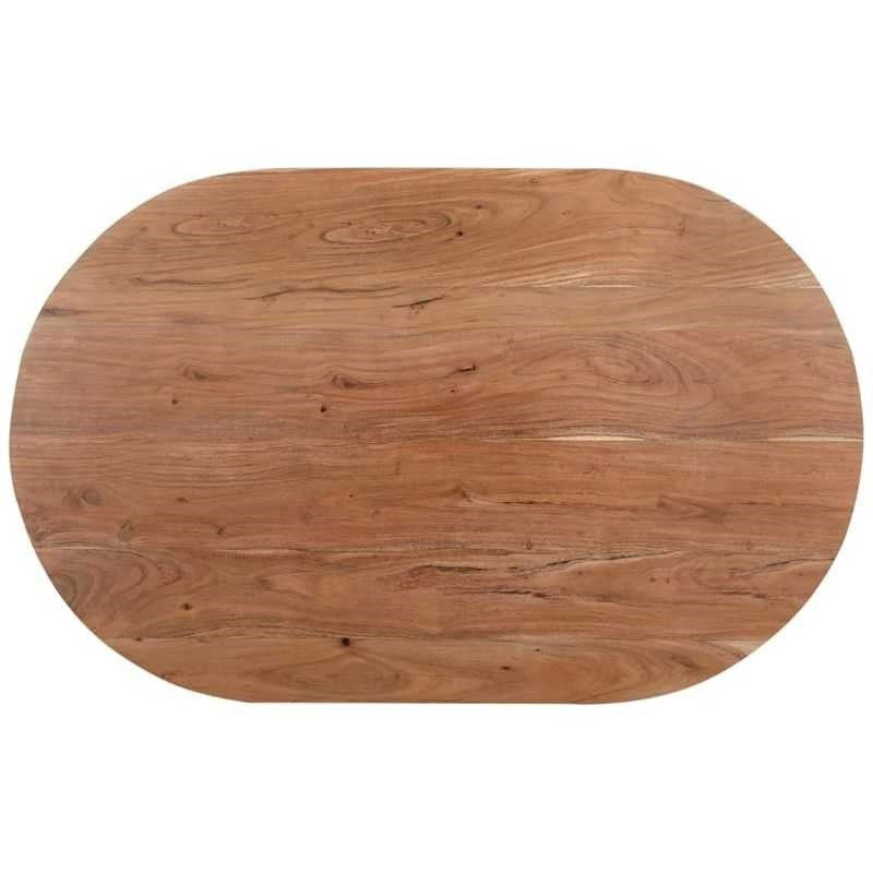 Minimalist Wood Coffee Table | Oval Modern Center Table | Natural Wood Finish | Designer Living Room Furniture | Compact & Sleek | 48 x 24 x 18 Inches