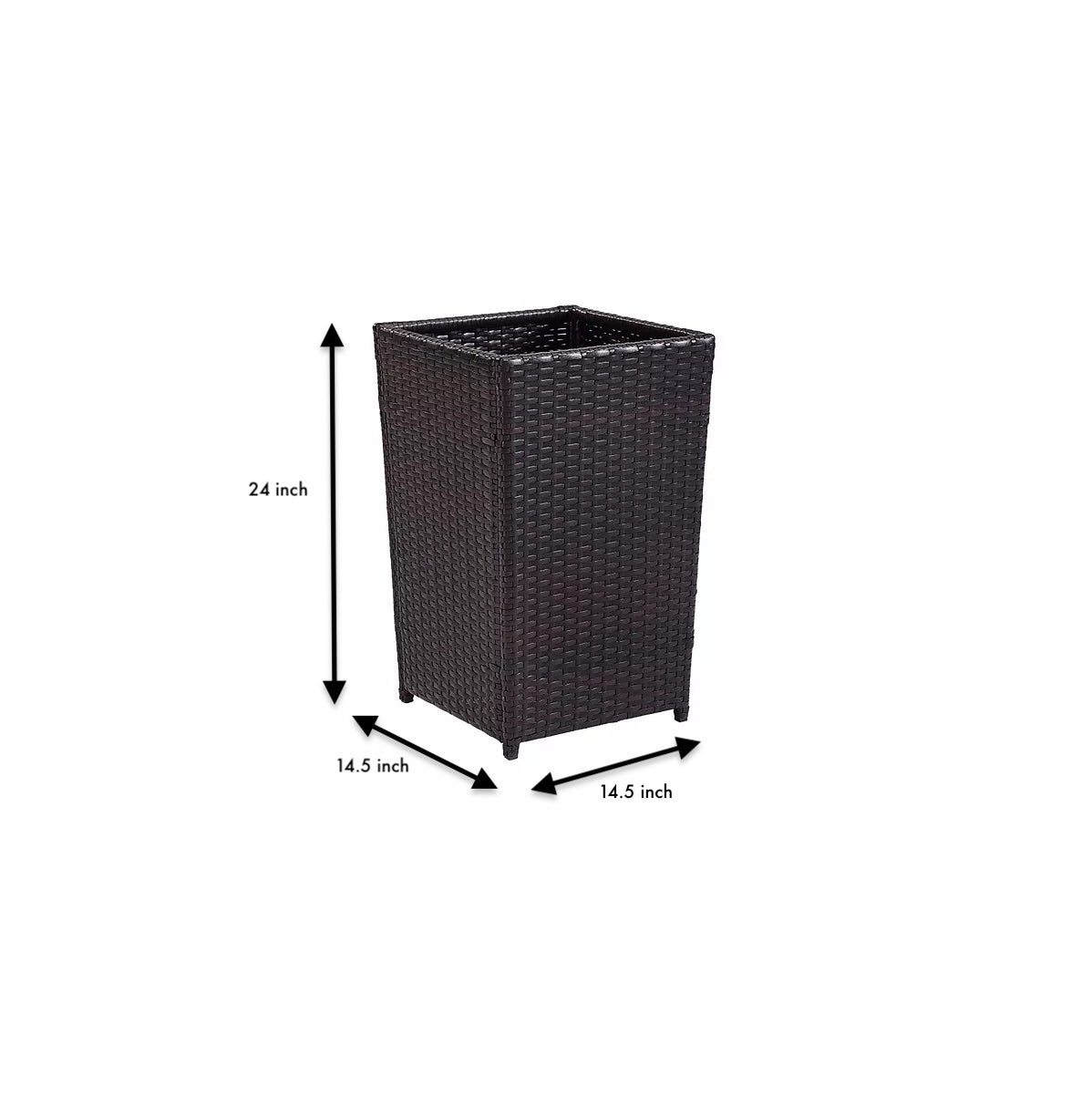 Nadi Outdoor Wicker Planters For Garden , Balcony (Dark Brown)