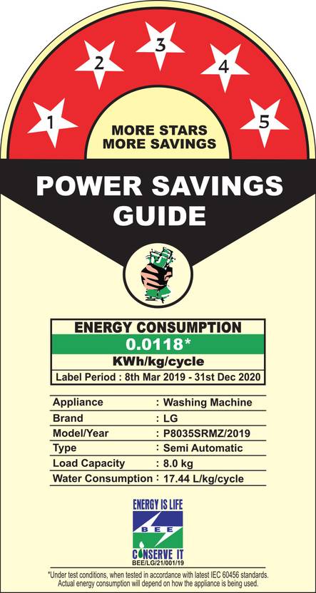LG 8 kg 5 Star Rating Semi Automatic Top Load Washing Machine Red (P8035SRMZ)-3