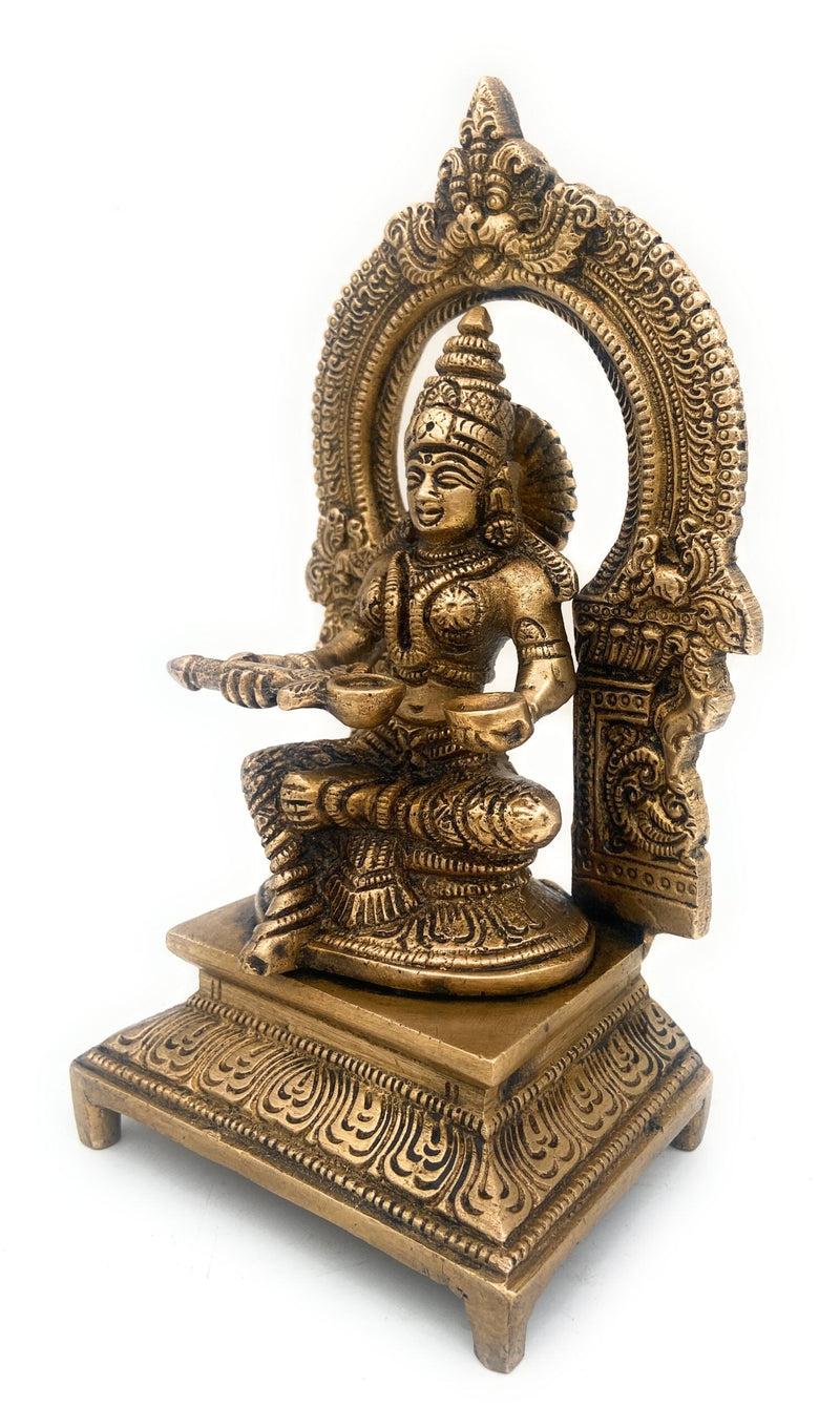 Handcrafted Brass Annapurna Devi Idol – Peetal Annapurneshwari | Kashi Annapoorani | Tamil Annapurna Thayar Murti for Pooja, Home Temple & Gift, Gold, 8.5 Inch, 1 Piece