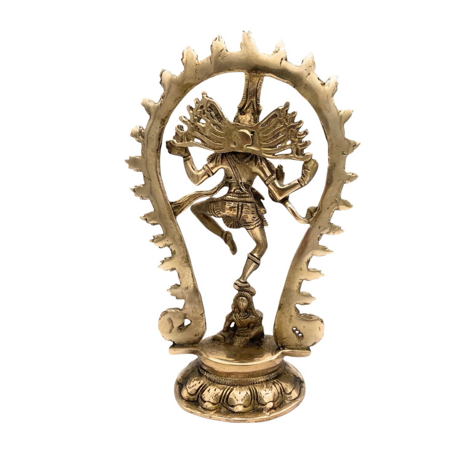 Handcrafted Brass Nataraja Idol – Lord Shiva Nataraj, Adalvallan, Tandav Murti, Chidambaram Natesa Statue for Home, Temple & Gift, Gold, 7.5 Inch, 1 Piece