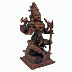 Bhunes Copper Raja Rajeshvari Idols, Rajarajeshwari Silai, Tripura Sundari Ji Ki Murti, Lalita Devi, Kamakshi, Meenakshi,Gold, 4 Inch, 1 Piece