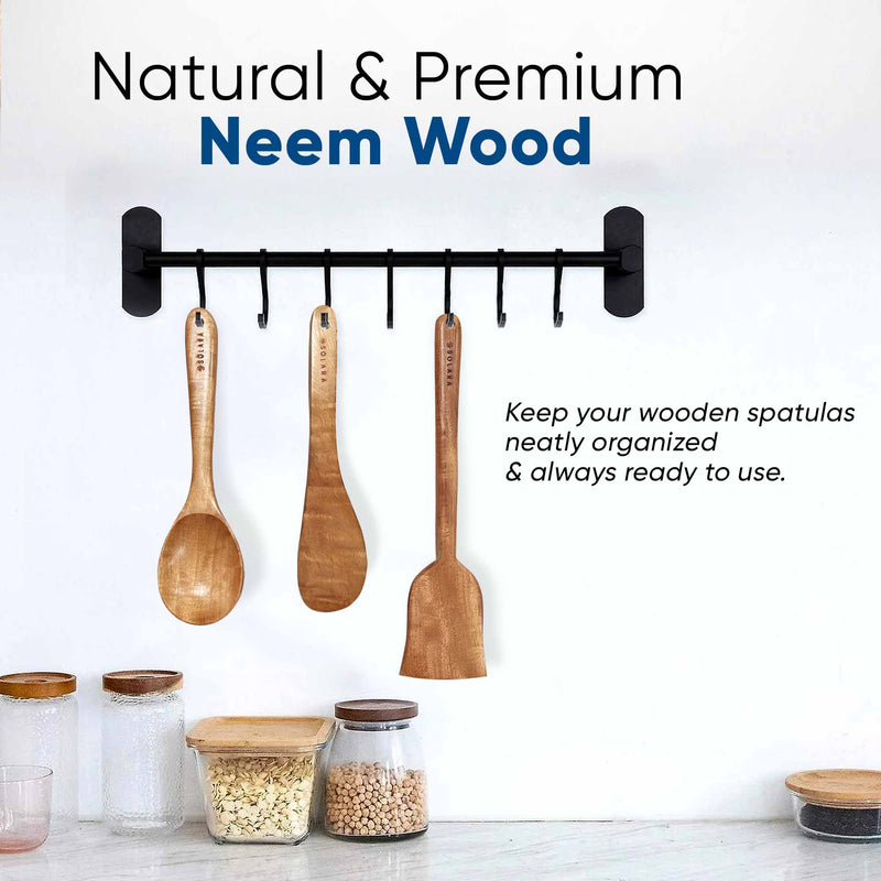 Neem Wood Spatula Set- Pack of 3