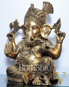 Pagadi Ganesha Brass idol 21 inches