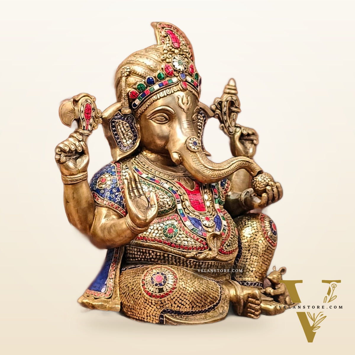 Pagadi Ganesha wearing a turban Brass idol 21 inch
