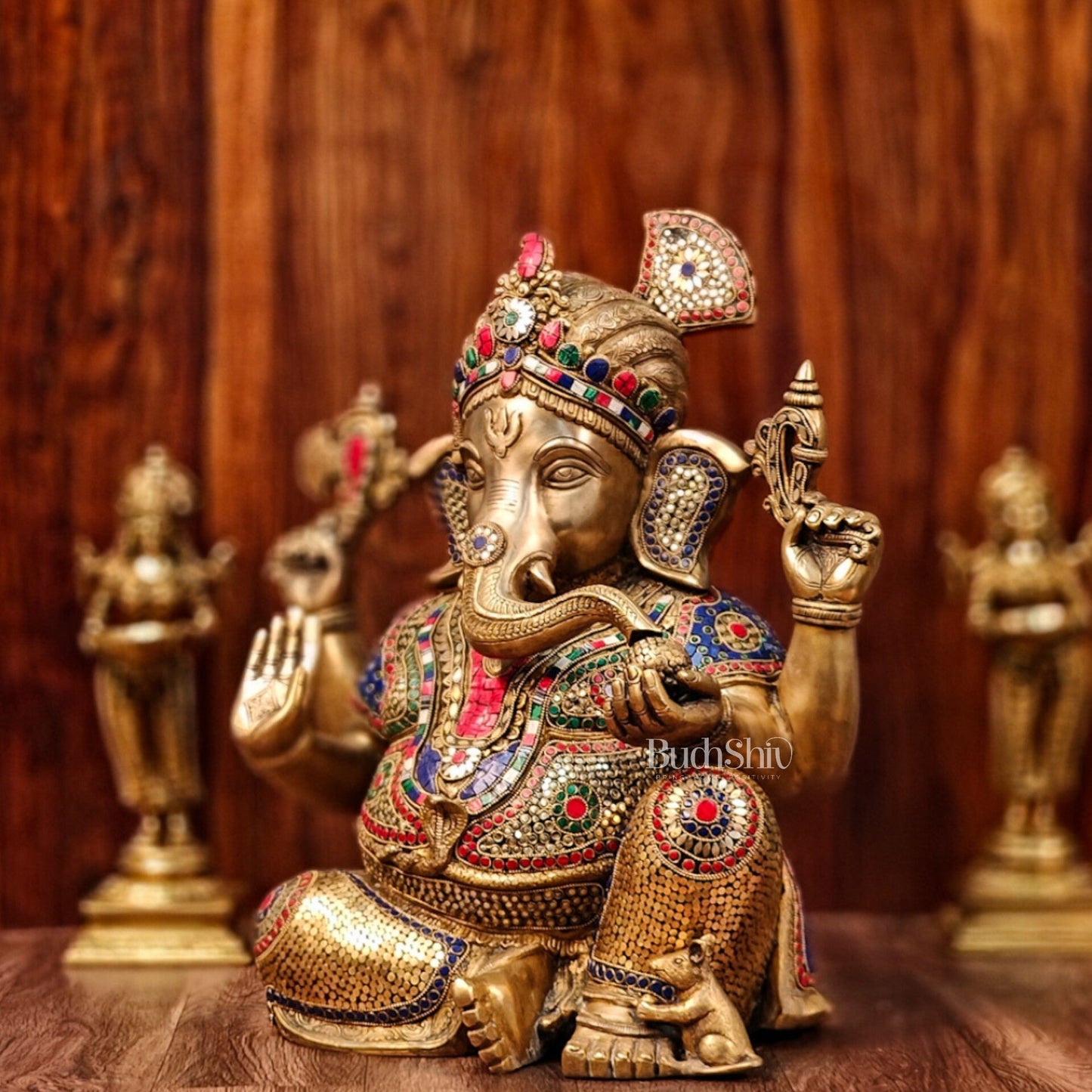 Pagadi Ganesha wearing a turban Brass idol 21 inch