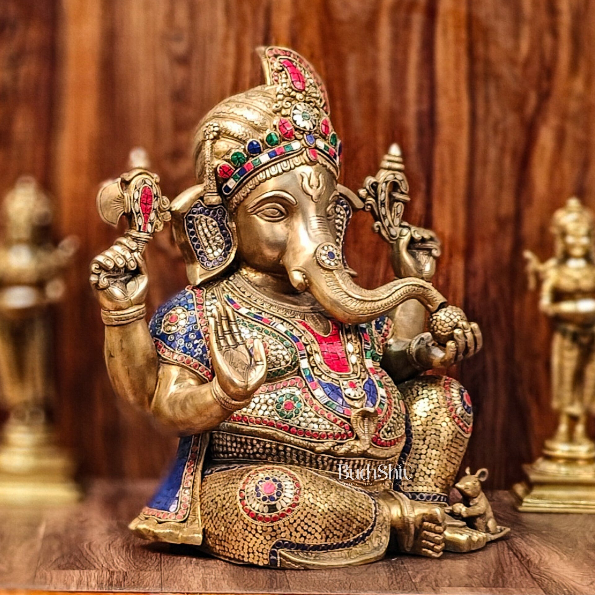 Pagadi Ganesha wearing a turban Brass idol 21 inch