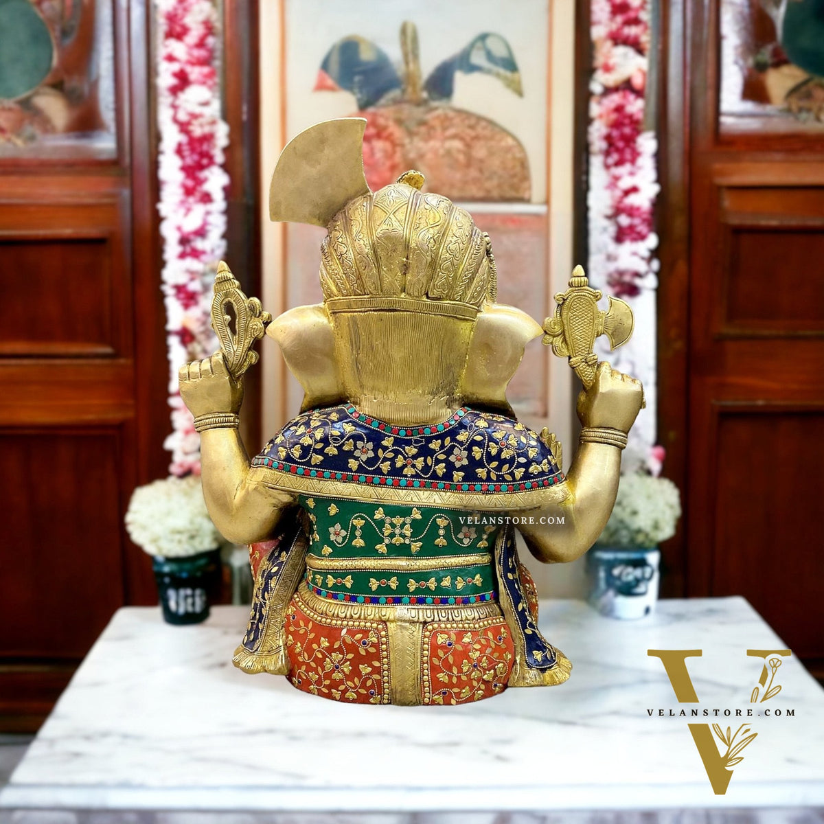 Pagadi Ganesha wearing a turban Brass idol 21 inches