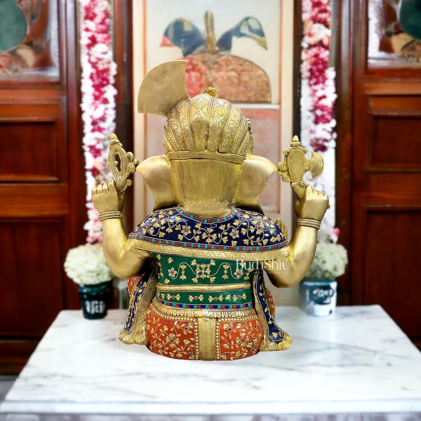 Pagadi Ganesha wearing a turban Brass idol 21 inches