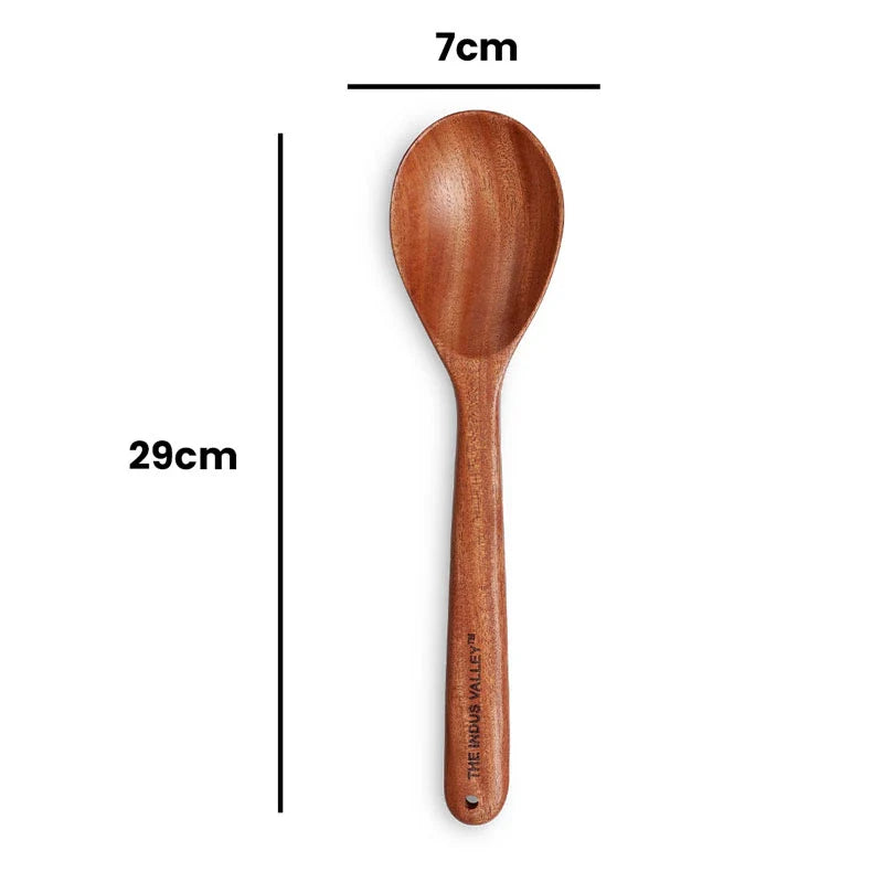 100% Natural Neem Wood Cooking & Serving Spoons/Spatula/Ladles, Set of 6, Toxin-free, Anti-microbial