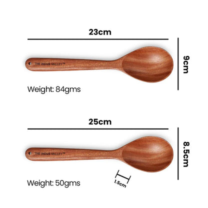 100% Natural Neem Wood Cooking & Serving Spoons/Spatula/Ladles, Set of 7, Toxin-free, Anti-microbial