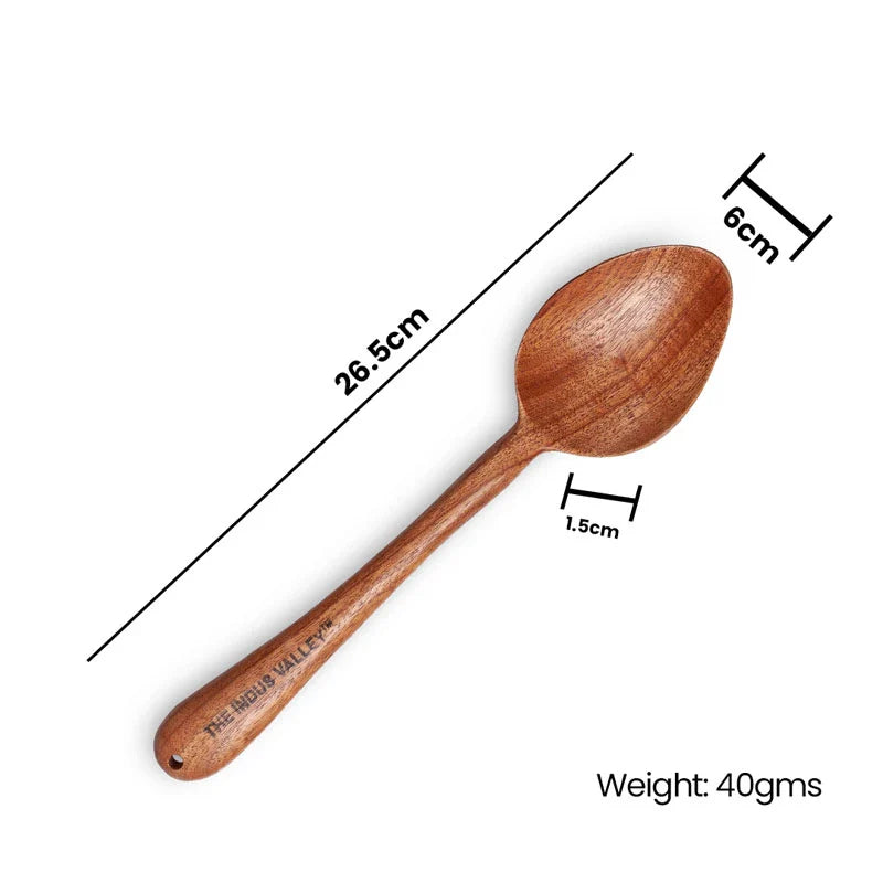 100% Natural Neem Wood Cooking & Serving Spoons/Spatula/Ladles, Set of 6, Toxin-free, Anti-microbial
