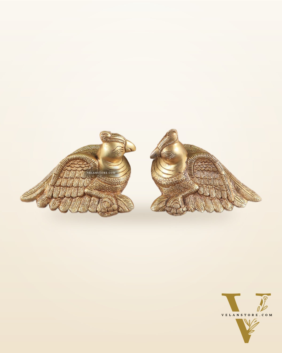 Pair of Brass Parrots wall hanging