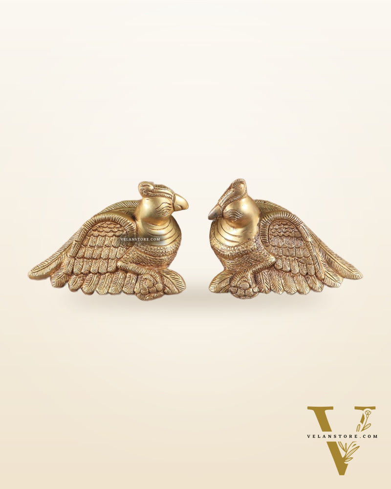 Pair of Brass Parrots wall hanging