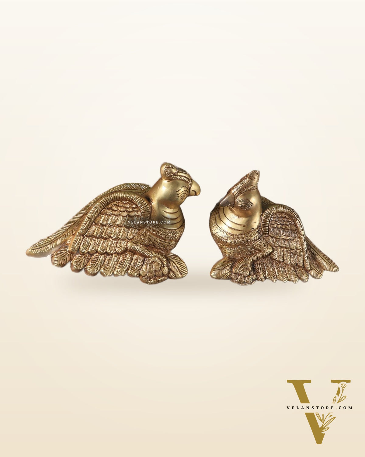 Pair of Brass Parrots wall hanging