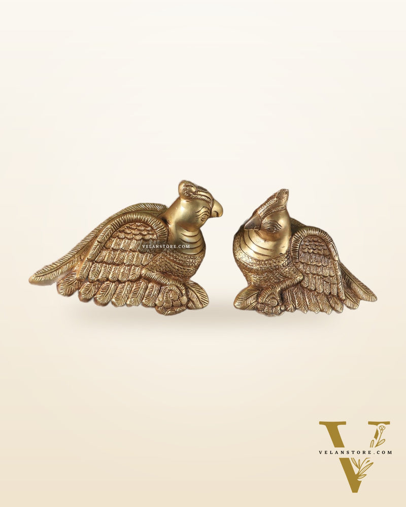 Pair of Brass Parrots wall hanging