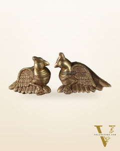 Pair of Brass Parrots wall hanging