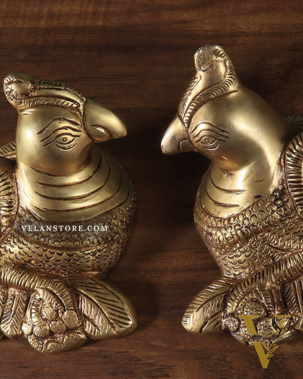 Pair of Brass Parrots wall hanging