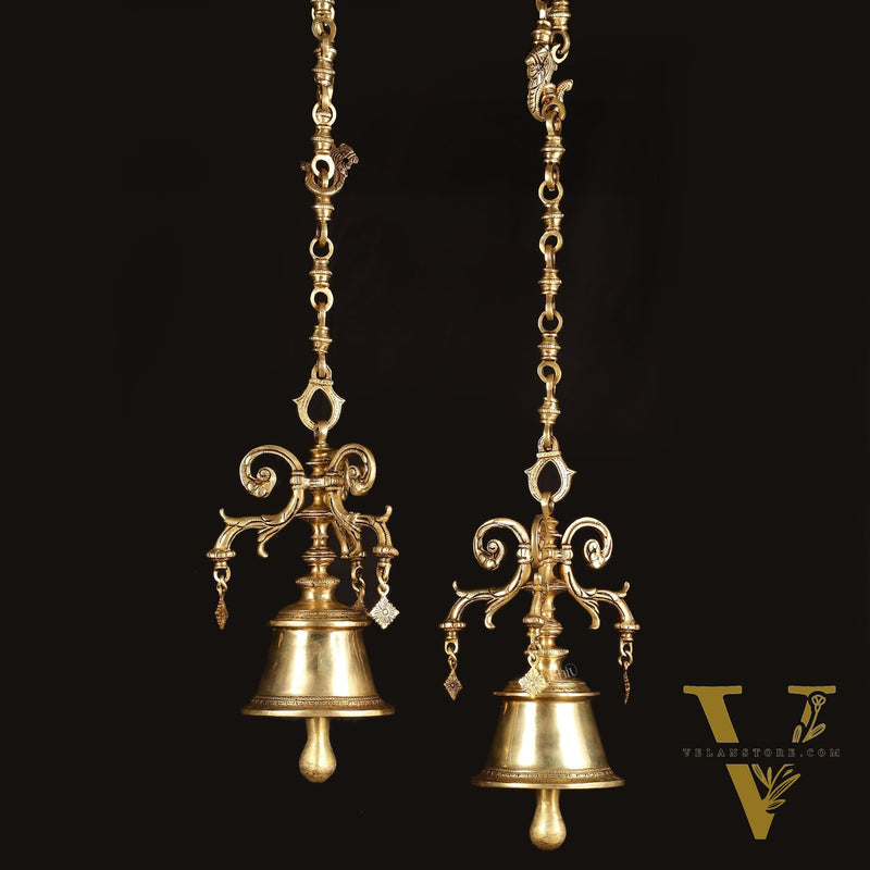 Pair of Brass Unique Hanging Temple Bells