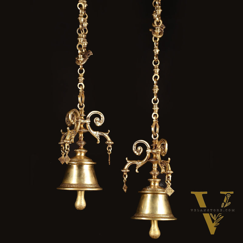 Pair of Brass Unique Hanging Temple Bells