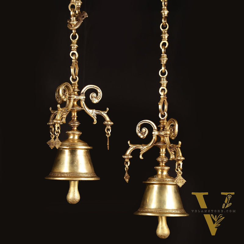 Pair of Brass Unique Hanging Temple Bells