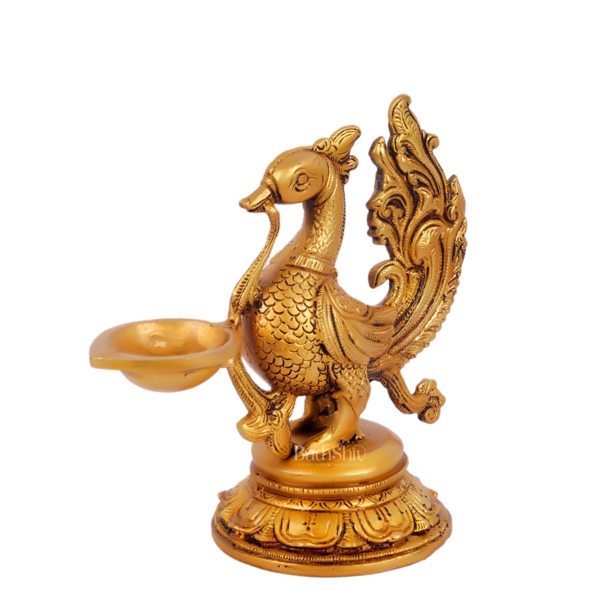 Pair of Handcrafted Brass Annam Diyas | Height 7.5 inches