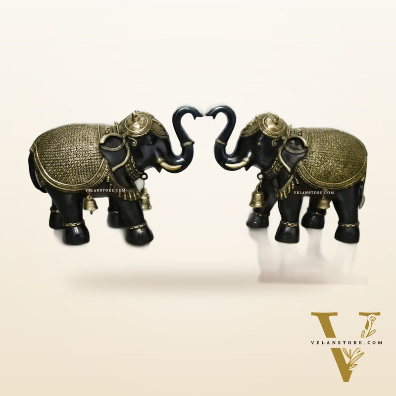 Pair of Large Brass Elephants - 2 Feet Length