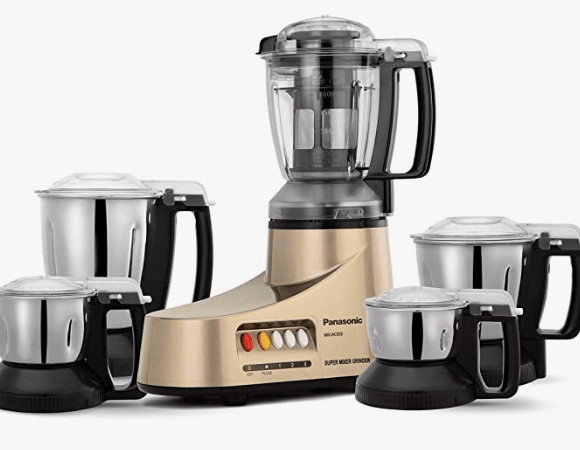 Panasonic MX-AC555 550W Mixer Grinder with 5 Jars, Gold, Bronze
