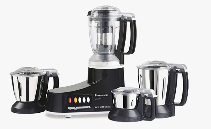 Panasonic MX-AC400 550-Watt Super Mixer Grinder with 4 Jars (Black)-1