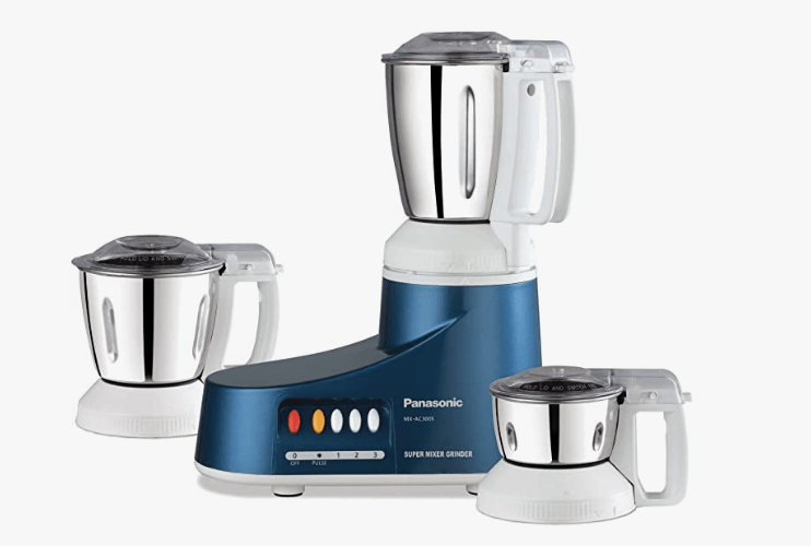 Panasonic Super MX-AC300S 550-Watt Mixer Grinder with 3 Jars (Blue)