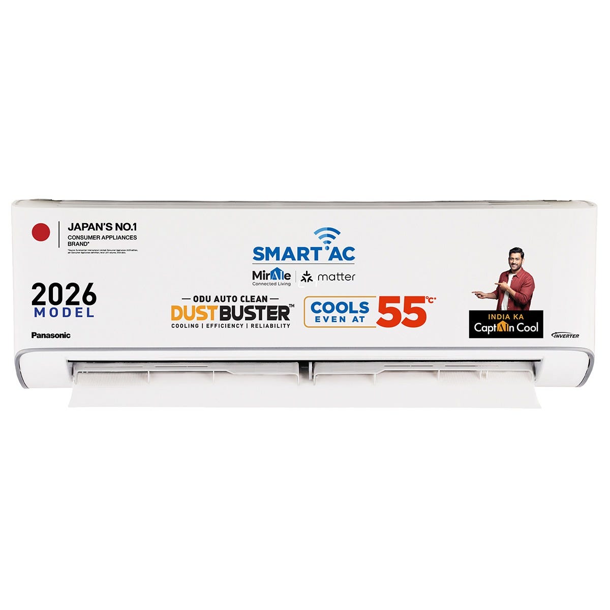 Panasonic 1.5 Ton 3 Star Inverter Split AC | Copper Condenser | 8-in-1 Convertible | PM 0.1 Filter | DustBuster Technology | 4-Way Air Swing (CSEU18CKY3FM, 2026 Model)