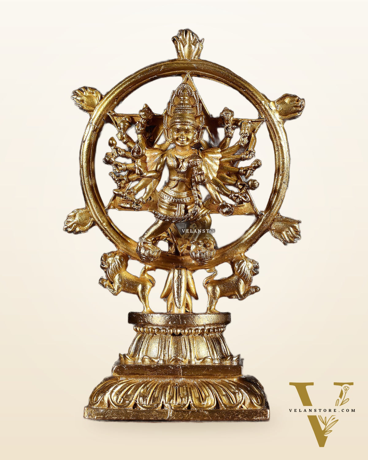 Panchaloha Pure Bronze Vishnu  Sudarshana Chakrathalwar with Narasimha Idol – 4.5"