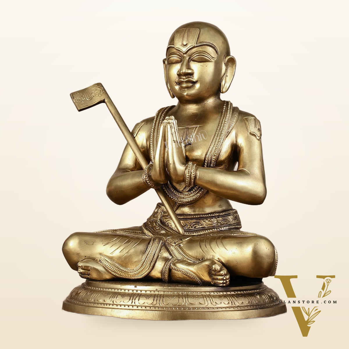 Panchaloha Ramanujan Guru Statue - 12.5"