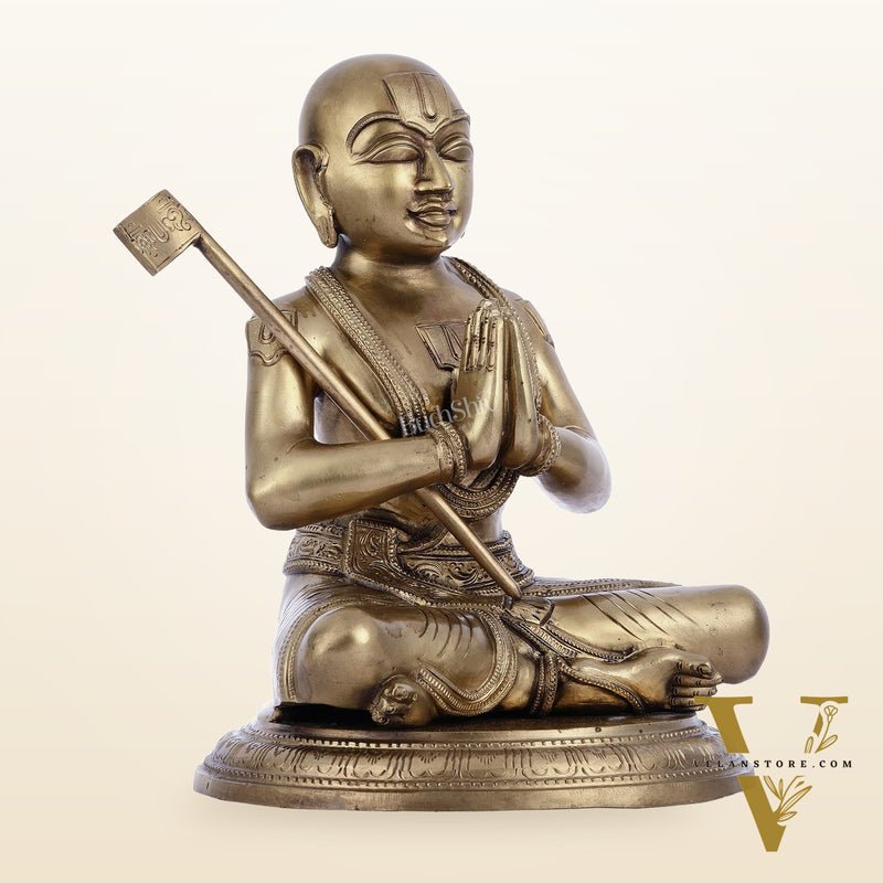 Panchaloha Ramanujan Guru Statue - 12.5"