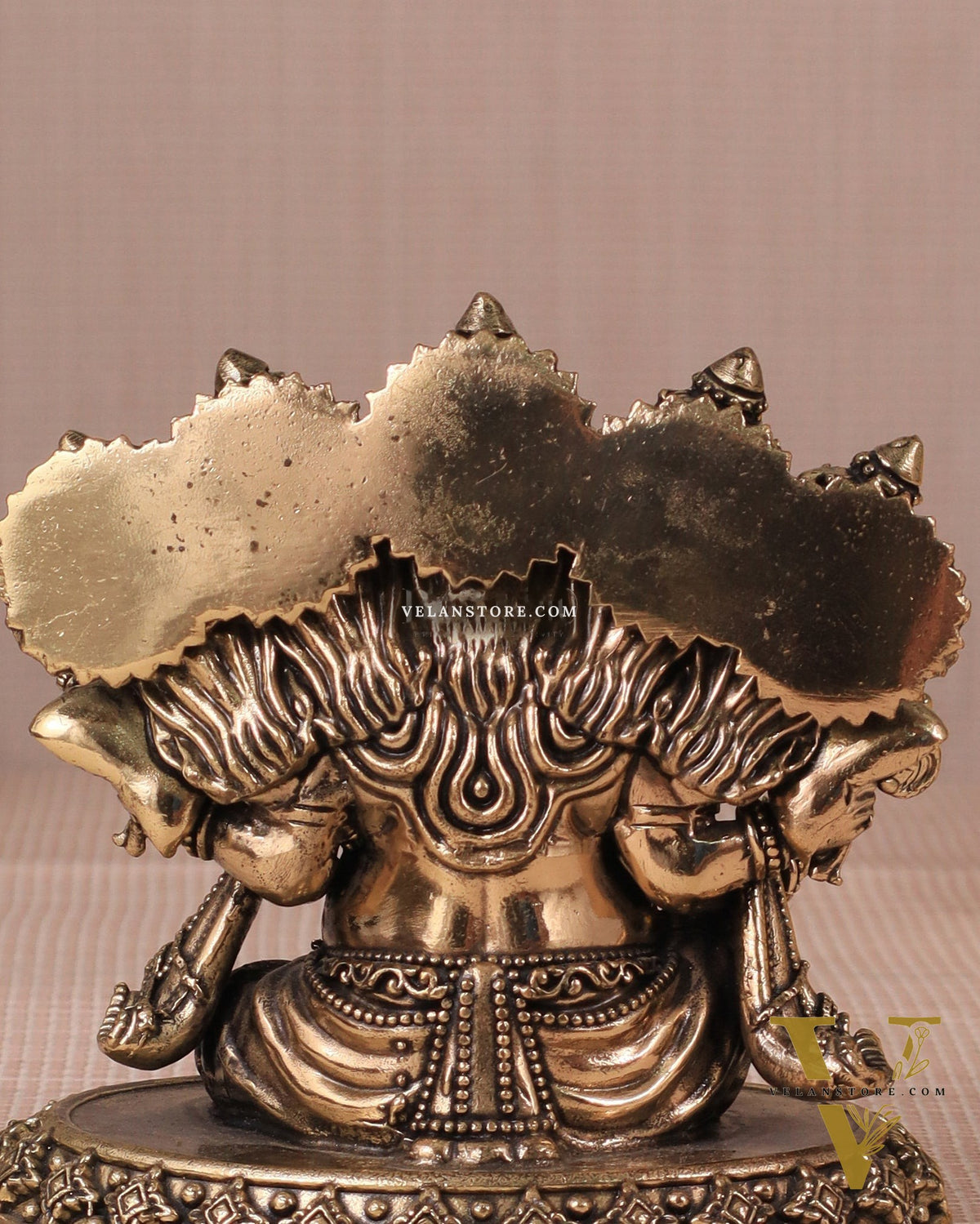 Panchmukhi Ganesha (Five-Faced) Superfine Intricate Pure Brass Idol - 4.25"