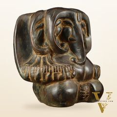 Panchmukhi Ganesha Pure Brass Rustic Vintage Abstract Sculpture | 12"